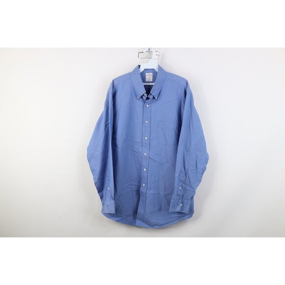 Vtg 90s Brooks Brothers Mens 17 34/35 Distressed Cotton Button Down Shirt OCBD - Picture 1 of 16